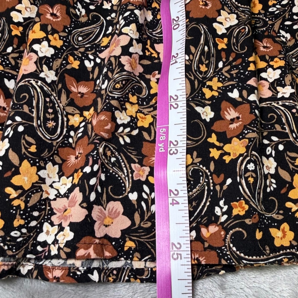 J Jill Womens Size Small Blouse Floral Paisley Smocked Viscose Rayon Boho Earthy - Picture 10 of 12